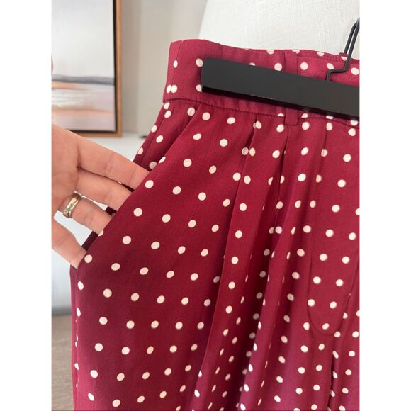 Zimmerman Polka Dot Wide Leg Pants in Maroon Size 0 - Picture 6 of 11